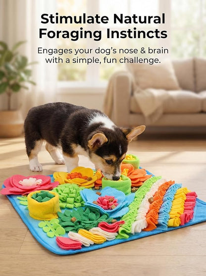 KeeKit Snuffle Mat for Dogs, 20''x20'' Large Slow Feeder Mat for Small & Medium Breeds, Encourages Natural Foraging Skills, Durable Sniff Mat for Mental Stimulation & Stress Relief