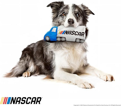 design LAB, Inc. NASCAR Official Merchandise | NASCAR Toy Truck Interactive Hide-and-Seek Toy & Racecar Plush Toys Gift Set | Plush Pet Toys for Dogs with Treat Storage Compartment