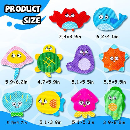 Squeaky No Stuffing Dog Toys 10 Pack,Crinkle Dog Toys for Small Medium Breed,Durable Plush Dog Toys,Cute Animal Stuffless Pet Toys,Interactive Puppy Teething Chew Toys for Entertaining
