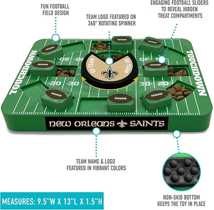 Pets First NFL New Orleans Saints Large Puzzle Toy - Interactive Dog Slow Feeding Treat Toy, Large Size