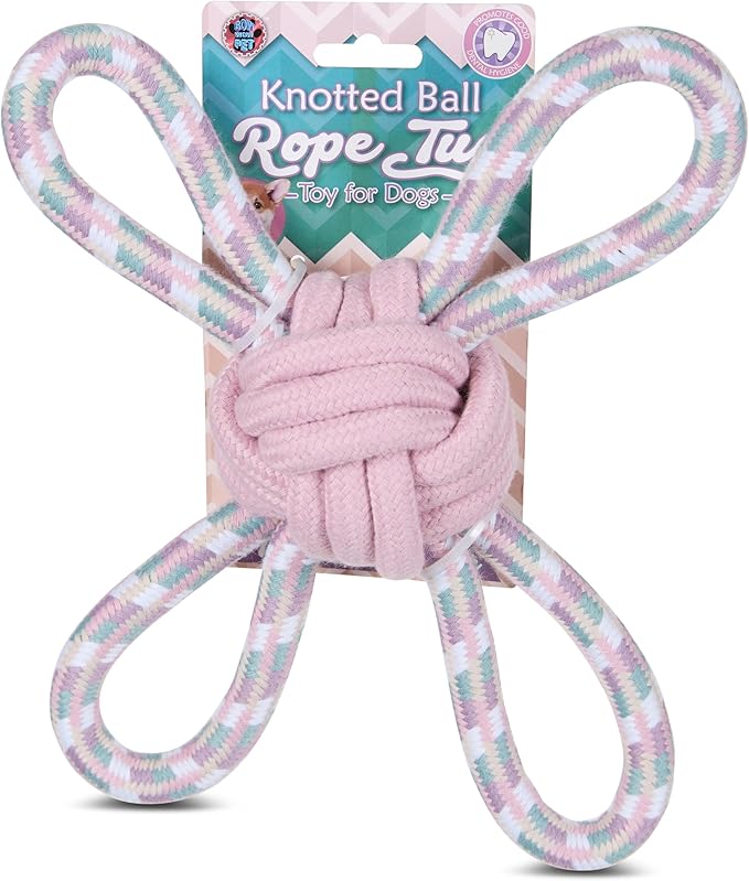 Bow Wow Woven Rope Dog Toys – Durable Chew & Tug Toys for Medium & Large Dogs – Gentle on Teeth – Assorted Shapes & Weaves – Dental Flossing Action – Heavy Duty Interactive Play
