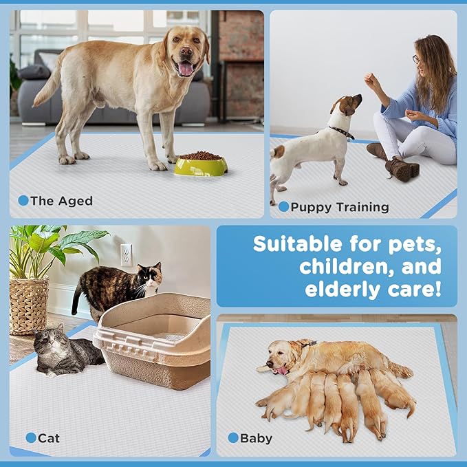 Upgraded XXXXL 31 X47 40 Counts Thicken Super Absorbent & Leak-Proof 6 Layers Puppy Pads , Disposable Potty Pads Dog Pee Pads Extra Large for Puppy, Surgery, Older, Cats, Rabbits