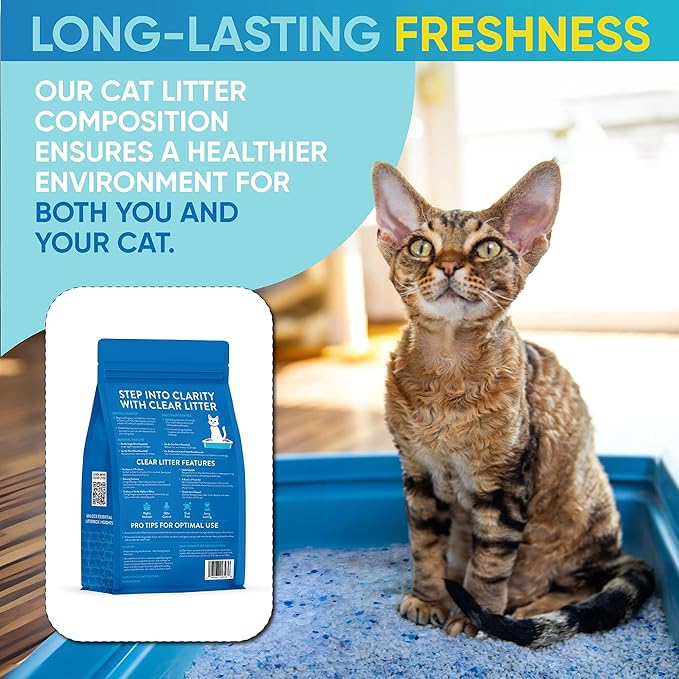 Cat Litter – Premium Lightweight, Non-Clumping, Dust-Free Crystals for Fresh Odor Control, ScoopFree & Easy to Clean, Pretty Kitty Litter for Multi-Cat Homes, Long-Lasting Performance