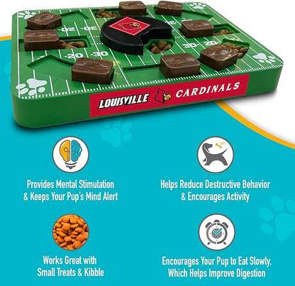 NCAA Puzzle Toy Slow Feeder, Puzzle Treat Dog Toy, Interactive Dog Treat Toy, Dog Puzzle Feeding Slow Toy (Louisville Cardinals)