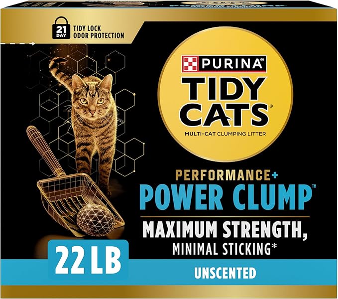 Purina Tidy Cats Performance Plus Power Clump Unscented Multi Cat Clumping Cat Litter - 22 lb. Box