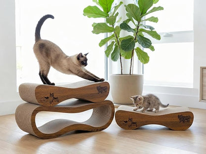 Cat Scratcher, 2 in 1 Cat Scratching Board, Cat Cardboard, Scratch Lounger for Cats as Beds & Furniture, Large, 27.44 x 9.06 x 9.06 inch