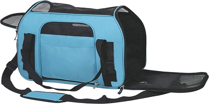 EliteField Soft Sided Pet Carrier (3 Year Warranty, Airline Approved), Multiple Sizes and Colors Available (Medium: 17.0" L x 9.0" W x 12.0" H, Sky Blue)