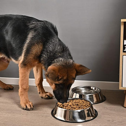 2Packs Stainless Steel Dog Bowl with Anti-Skid Rubber Base for Small/Medium/Large Pet, Perfect Dish, Pets Feeder Bowl and Water Bowl Perfect Choice for Dog Puppy Cat and Kitten (26oz)