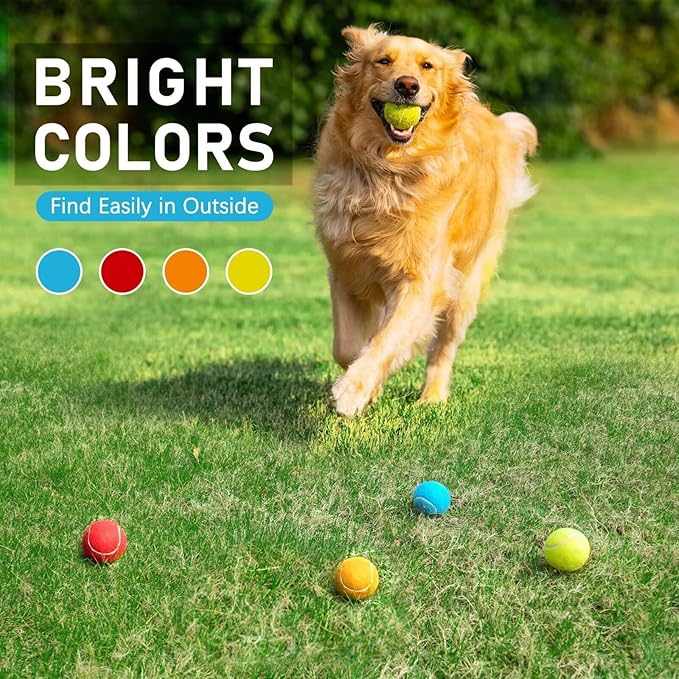 Prime Pets Tennis Balls for Dogs 3 Pack 2.5”, Durable Non-Squeaky Dog Balls with High Bounce, Interactive Fetch and Training Dog Toys for Outdoor Play, Ideal for Small and Medium Breeds