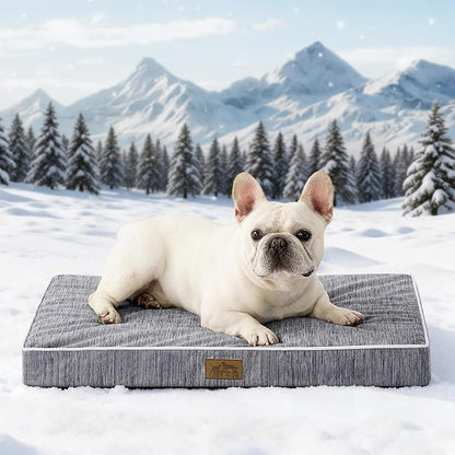 Cooling Dog Bed for Crate, Waterproof Dog Crate Mat with Removable Washable Cover, Orthopedic Egg Crate Foam Support, Dog Crate Bed 29x18x3 Inch,Dark Grey