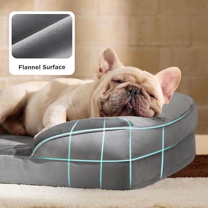 Bedsure Orthopedic Dog Bed Medium Size Dogs - Washable Medium Dog Cat Bed Waterproof, Comfort Pet Couch Sofa with Washable Removable Cover, Pets Bed with Nonskid Bottom, Hazel, 28"