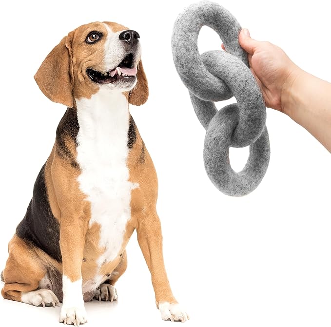 Glaciart One Felted Wool Dog Chew Rings | Durable Dog Chew Toy, Puppy Chew Toys for Teething & Dog Teeth Cleaning | Pet Toys Fetch Games & for Anxiety/Boredom | Great for Small, Medium or Large Dogs