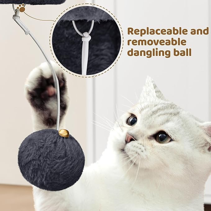 Yaheetech 23.5in Cat Tree Tower, Cat Condo with Sisal-Covered Scratching Posts, Cat House Activity Center Furniture for Kittens, Cats and Pets - Black