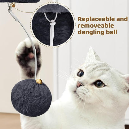 Yaheetech 23.5in Cat Tree Tower, Cat Condo with Sisal-Covered Scratching Posts, Cat House Activity Center Furniture for Kittens, Cats and Pets - Black