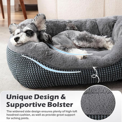 INVENHO Large Dog Beds for Large Dogs Washable, Rectangle Dog Beds Large Sized Dog, Orthopedic Dog Bed, Warming Soft Sleeping Puppy Bed Durable Pet Bed with Anti-Slip Bottom L(35"x25"x10")