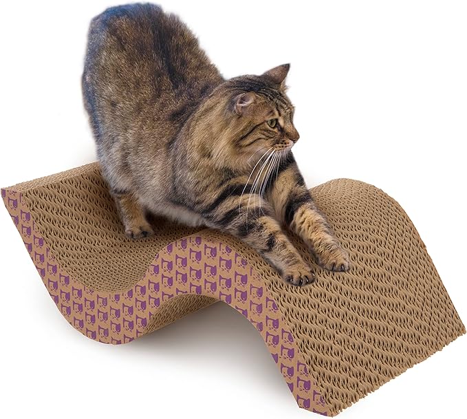 SmartyKat Super Scratcher+ Scroll Wide Corrugate Cat Scratcher with Catnip Infusion Technology, Stimulating for Cats & Kittens, Recycled Material, Brown