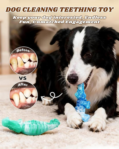 Tough Dog Toys for Aggressive Chewers 2 Pack, Indestructible Dog Toy for Large Dogs, Durable Dog Toys to Keep Them Busy for Large Breed, Teeth Cleaning and Training, Beef Flavor