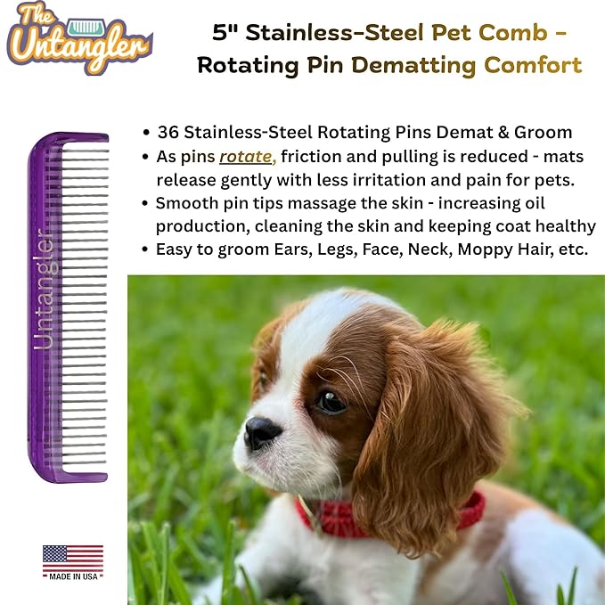 Pet Comb (5", Royal Purple)