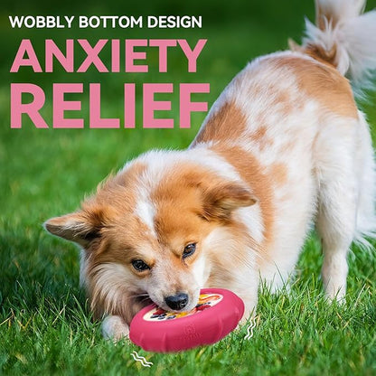 Dog Lick Bowl, Bestalk Wobbly Freeze Bowl Enrichment Feeder for Dogs, Anxiety Relief Lick Mat Puzzle Toy for Distraction, BPA Free Silicone, Dishwasher Safe(Rose,L)