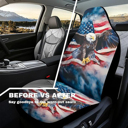 Eagle Car Front Seat Covers Waterproof Breathable Front Seat Cover Auto Interior Accessories 2 Pcs Set Protection Interior Accessories Universal Fit Most Cars