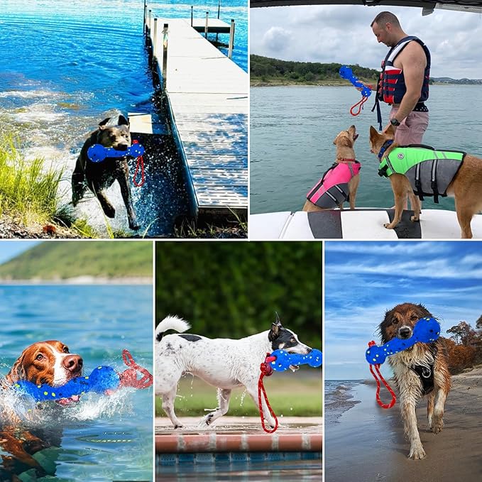 BABORUI Floating Dog Pool Toy – Durable E-TPU Dog Water Toy for Fetch & Chew, Bright Floating Dogs Toys for Pool, Beach & Outdoor Play – Dogs Beach Essentials (Blue Stick)