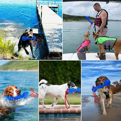 BABORUI Floating Dog Pool Toy – Durable E-TPU Dog Water Toy for Fetch & Chew, Bright Floating Dogs Toys for Pool, Beach & Outdoor Play – Dogs Beach Essentials (Blue Stick)