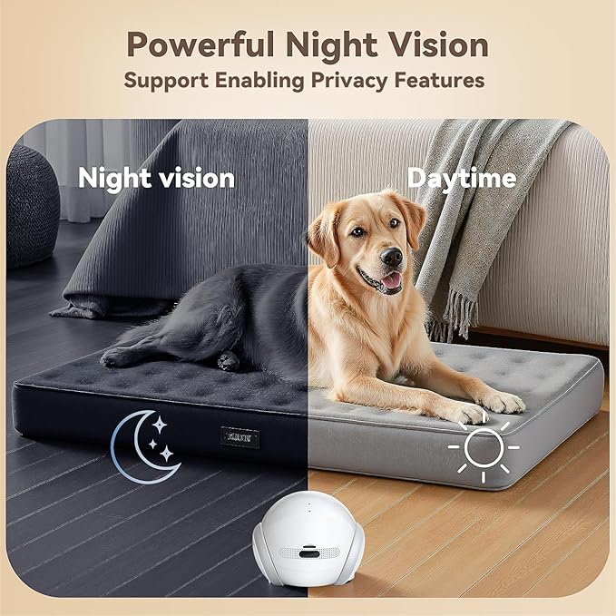AEZ Pet Camera 1080P HD Lens Cat/Dog Camera Robot,Indoor Movable with Auto-Recharge, 2-Way Audio,Blinky Bot with Night Vision,Smart App Control for Cats/Dogs/Baby/Elderly (SD/Cloud Storage)