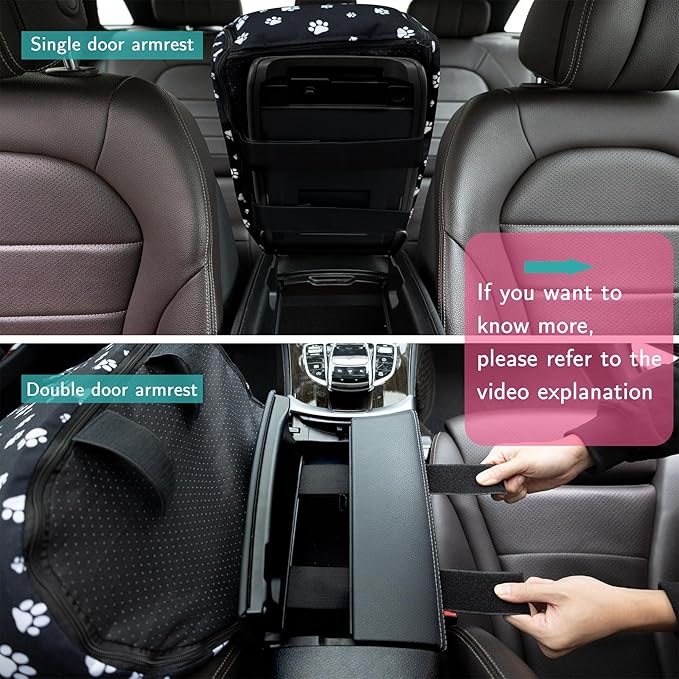 Cullaby Center Console Dog Car Seat for Small Dogs Under 15 lbs - Detachable Washable Carrier with Safety Belt & Storage Pockets, Pink