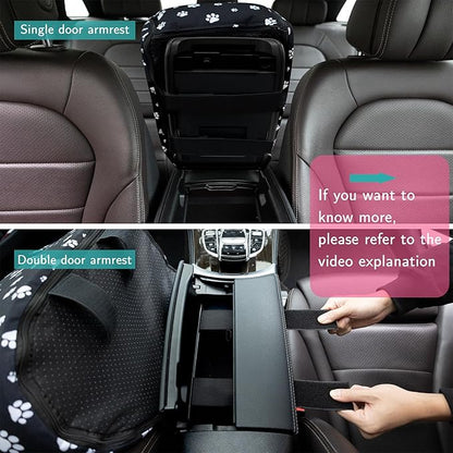 Cullaby Center Console Dog Car Seat for Small Dogs Under 15 lbs - Detachable Washable Carrier with Safety Belt & Storage Pockets, Pink
