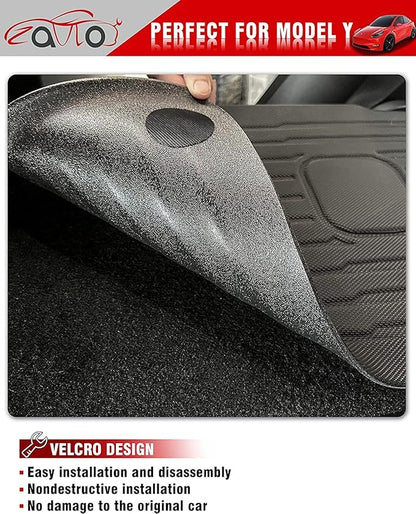 Rear Seat Back Cover Backrest Protector for Tesla Model Y Accessories 2020 2021 2022 2023 2024 with Hook&Loop All Weather Split Dog Liner Pet Mat Cargo Trunk Liner 3 PCS