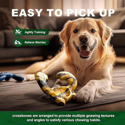 Dog Chew Toys for Aggressive Chewers – Tough Indestructible Dog Toy for Large Dogs, Durable Long-Lasting Chew Bones, Heavy Duty Interactive Dog Toys to Keep Dogs Busy & Relieve Boredom