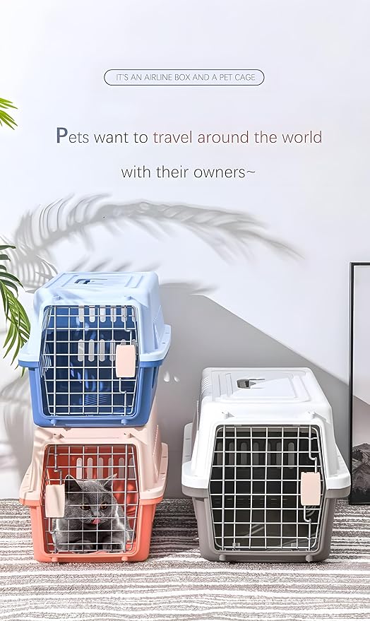 LLGJ-Pets Spree Travel Pet Carrier Dog/cat Hard-Sided Carriers for Pets up to 14 Pounds Small Animal Carrier Airline/Road Travel Approved Stout (Coffee)