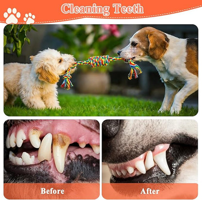 ASOCEA 5 Pack Dog Rope Toys Cotton Puppy Teething Rope Durable Chew Toys for Boredom Small Medium Dogs Interactive Tug Toy for Training Fetching（ Colorful ）