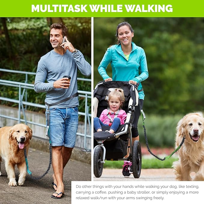 Tuff Mutt Running Dog Leash and Poop Bag Holder