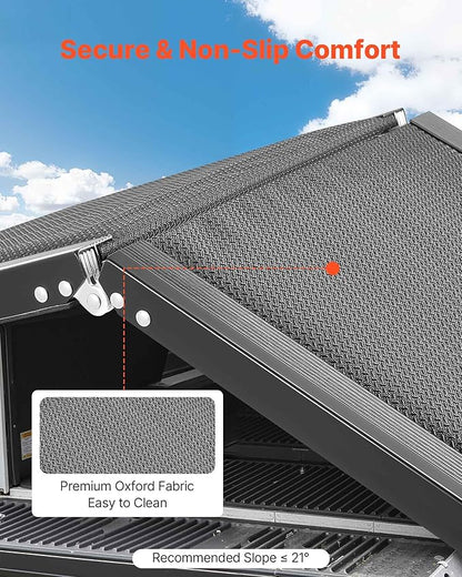 VEVOR Dog Ramp for Cars, 63" L x 17" W, Folding Pet Ramps for Medium & Large Dogs up to 250lbs, Pet Stair Ramp with Non-Slip Oxford Fabric Surface, Portable Outdoor Dog Car Ramps for SUV & Truck