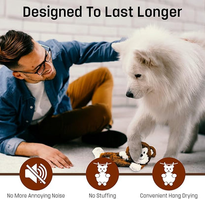 FGA MARKETPLACE Monkey Flat NO Stuffing NO Squeak Plush Dog Toy, Funny Style Will Entertain Your Pet for Hours, Recommended for Small and Medium Dog 21 INCH Long