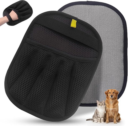 Electrostatic pet Hair Removal Glove, Reusable the Magic Brush, 2-Piece pet Glove Set for Furniture, Clothing, Car Seats, Reusable 2-in-1 Design, 1 Pack