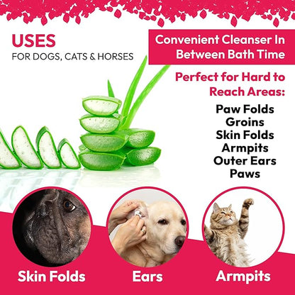 Truseb Chlorhexidine Wipes for Dogs Cats Horses with Aloe Vera - Medicated Ketoconazole Wipes for Skin Irritation, Hot Spots, Redness Relief (50 Count)