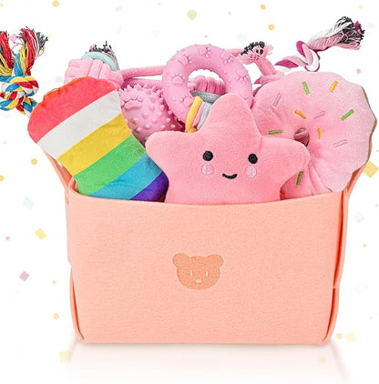 12 Pack Puppy Toys for Teething, Small & Medium Dogs – Chew Toys, Rope Toys & Interactive Dog Toys Set with Storage Box for Training, Play & Boredom Relief