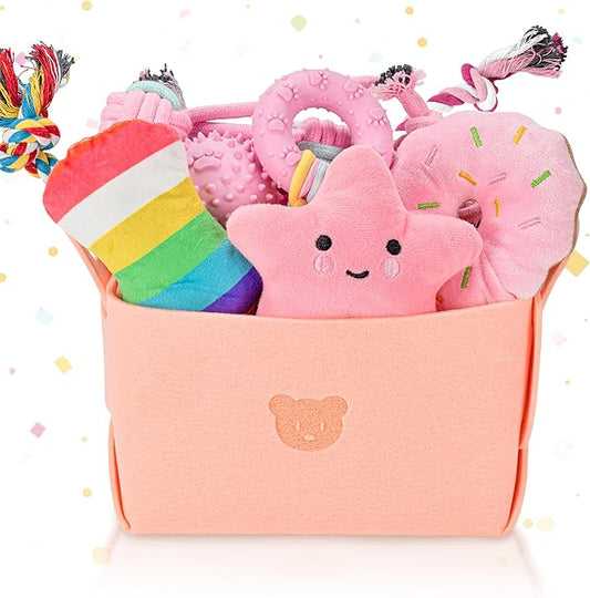 12 Pack Puppy Toys for Teething, Small & Medium Dogs – Chew Toys, Rope Toys & Interactive Dog Toys Set with Storage Box for Training, Play & Boredom Relief