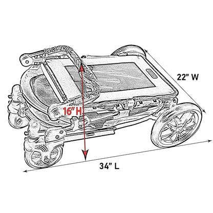 Pet Gear NO-Zip Pet Stroller with Dual Entry, Push Button Zipperless Entry for Single or Multiple Dogs/Cats, Pet Can Easily Walk in/Out, Gel-Filled Tires, Cherry, Excursion