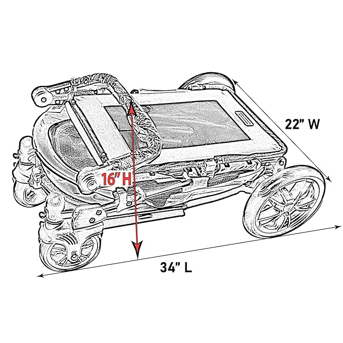 Pet Gear NO-Zip Pet Stroller with Dual Entry, Push Button Zipperless Entry for Single or Multiple Dogs/Cats, Pet Can Easily Walk in/Out, No Need to Lift Pet, Gel-Filled Tires