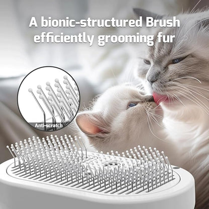 Cat Steam Brush for Shedding, 3 In 1 Steam Cat Brush Self Cleaning, Dog Brush for Long and Short Hair Dogs and Cats, Pet Grooming Comb Remove Tangled Loose Hair, Type-C Fast Charging (White)