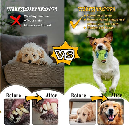 Dog Rope Toys for Small and Medium Dogs Durable Chew Toys for Aggressive Chewers Handwoven Interactive Tug of War and Fetch Toys for Teeth Cleaning, Stress Relief, Training (8Pcs, Ball and Slippers)