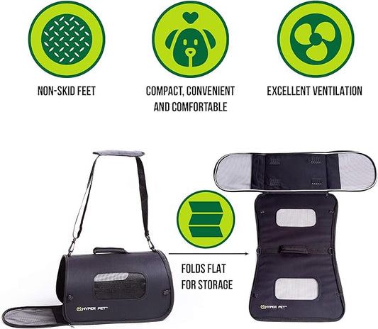 Hyper Pet Soft-Sided Travel Bag Dog Carrier (Collapsible Dog Carrying Bag - Available in Small and Medium Sizes)