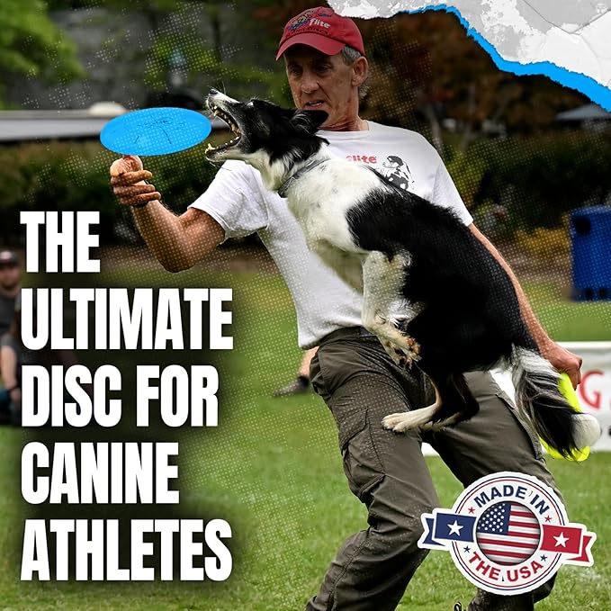Hyperflite Nano Competition Standard Disc Dog Disc 4” (17g) | Official Skyhoundz Mini Flying Disc for Small Dog & Puppy | Long-Flying, Lightweight Dog Toy for Backyard, & Beach | Anti-Glare - Blue