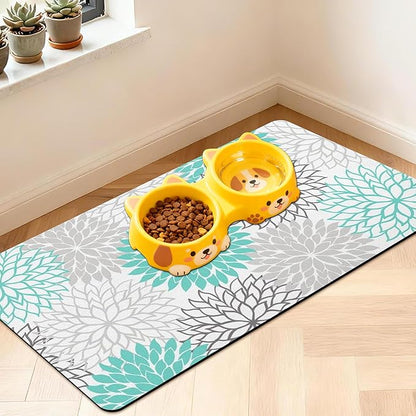Pet Feeding Mat for Floors Waterproof Dog Mat for Food and Water Absorbent Quick Dry Non Slip mat for Cat Bowls