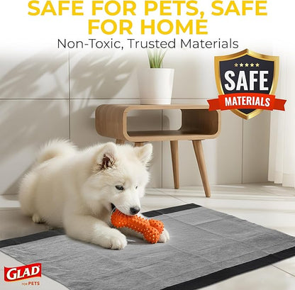 Glad for Pets Extra Large Charcoal Dog Training Pads, Absorbent Leak Proof Pee Pads for Dogs and Puppies, Odor Control Potty Pads with Activated Carbon, 28 x 30 Inches, 50 Count - 4 Pack