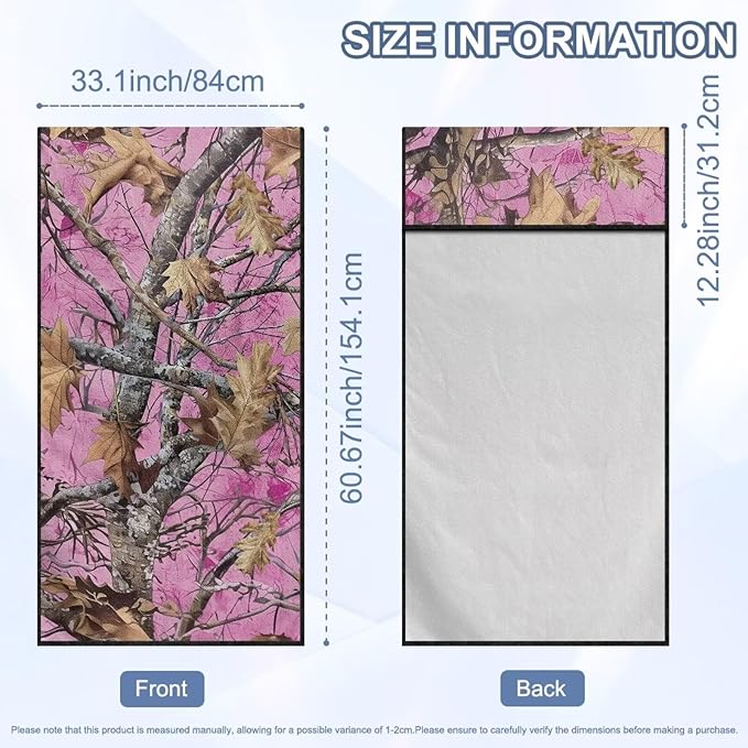 SEANATIVE Car Seat Towel Covers with Storage Bag Seat Post Workout Sweat Washable Cover for Car Towel for Dog Pet Workout Outdoor Sport Activities, Pink Camouflage Hunting Print