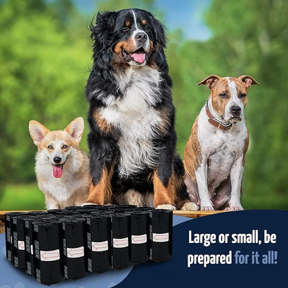 Reli. Dog Poop Bags Rolls (1080 Pack, 72 Rolls) | 9"x13" Poop Bags for Dogs | Unscented, Leak Proof for Doggie/Pet Waste Clean Up | Black | 3 Leash Clip Holders Included | Bulk